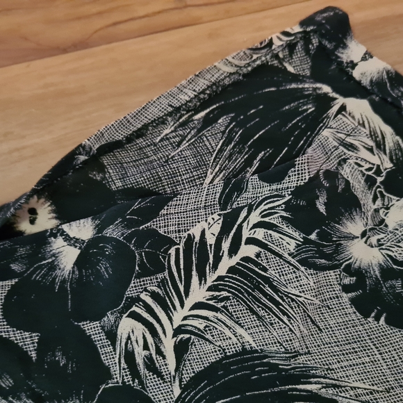 SILK ROAD 14 Light Brown Black Floral Sides Hems Slits 100% Silk Maxi Midi Skirt - Picture 7 of 7